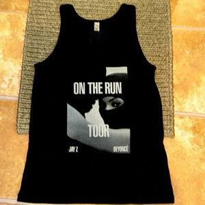 Beyoncé JayZ OTR J+B On The Run International Tour Sleeveless Blk Tank Top SM